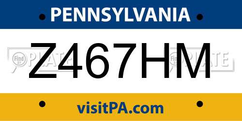 Z467HM Pennsylvania License Plate