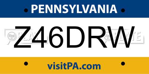 Z46DRW Pennsylvania License Plate