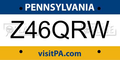 Z46QRW Pennsylvania License Plate