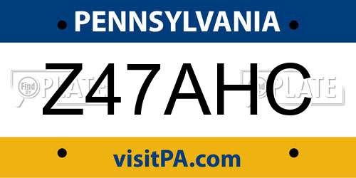 Z47AHC Pennsylvania License Plate