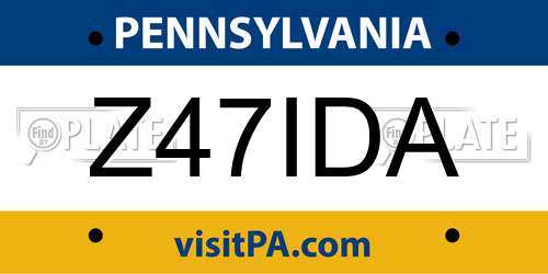 Z47IDA Pennsylvania License Plate