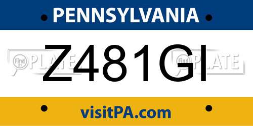 Z481GI Pennsylvania License Plate