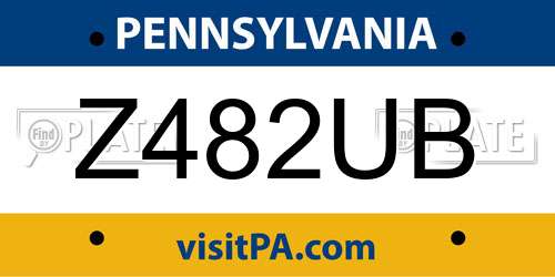 Z482UB Pennsylvania License Plate