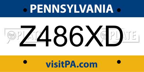 Z486XD Pennsylvania License Plate
