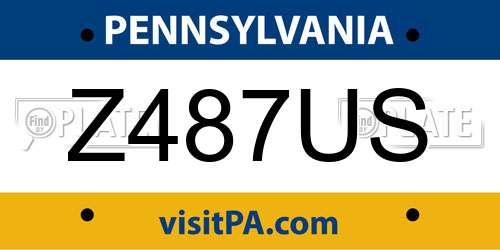 Z487US Pennsylvania License Plate