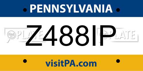 Z488IP Pennsylvania License Plate