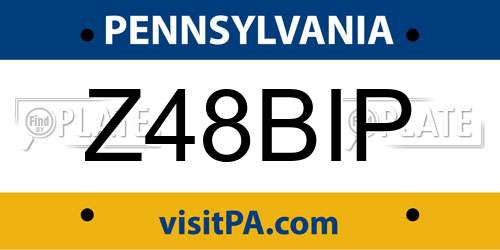 Z48BIP Pennsylvania License Plate