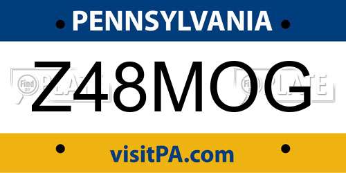 Z48MOG Pennsylvania License Plate