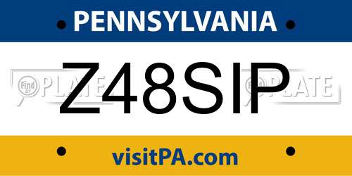 Z48SIP Pennsylvania License Plate
