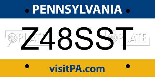 Z48SST Pennsylvania License Plate