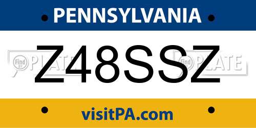 Z48SSZ Pennsylvania License Plate