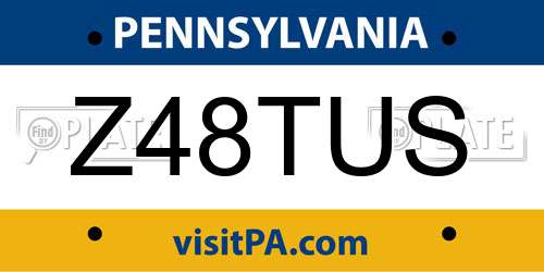 Z48TUS Pennsylvania License Plate