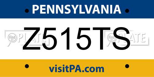 Z515TS Pennsylvania License Plate
