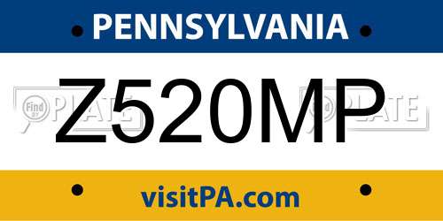Z520MP Pennsylvania License Plate
