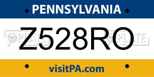 Z528RO Pennsylvania License Plate