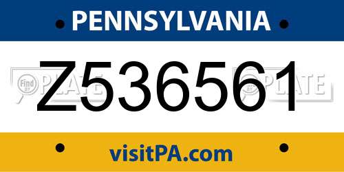 Z536561 Pennsylvania License Plate