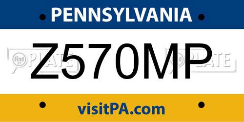 Z570MP Pennsylvania License Plate