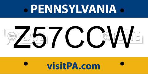 Z57CCW Pennsylvania License Plate