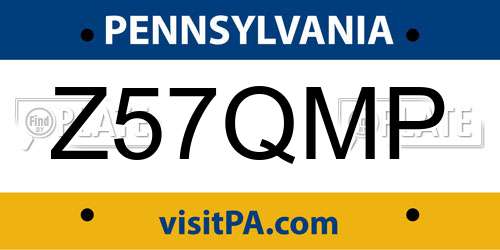 Z57QMP Pennsylvania License Plate
