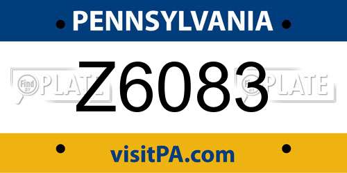Z6083 Pennsylvania License Plate