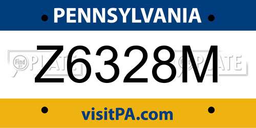 Z6328M Pennsylvania License Plate