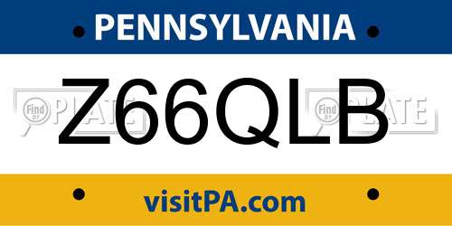 Z66QLB Pennsylvania License Plate