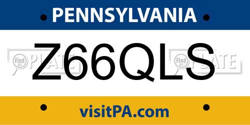 Z66QLS Pennsylvania License Plate
