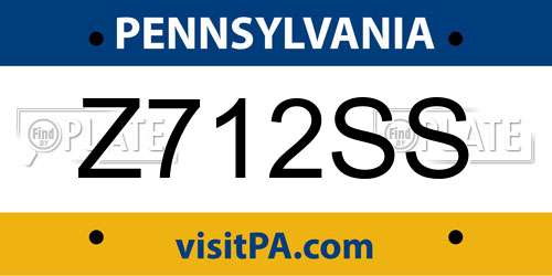 Z712SS Pennsylvania License Plate