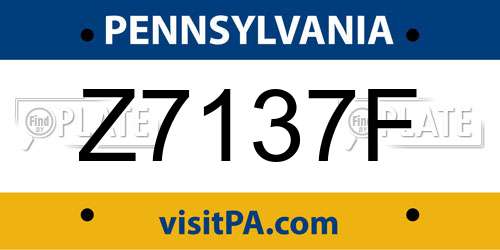 Z7137F Pennsylvania License Plate