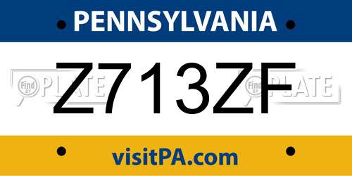 Z713ZF Pennsylvania License Plate