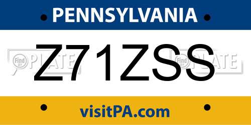 Z71ZSS Pennsylvania License Plate