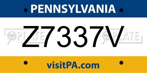 Z7337V Pennsylvania License Plate