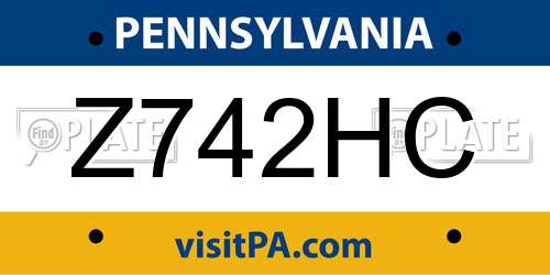 Z742HC Pennsylvania License Plate