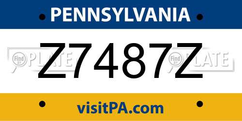 Z7487Z Pennsylvania License Plate