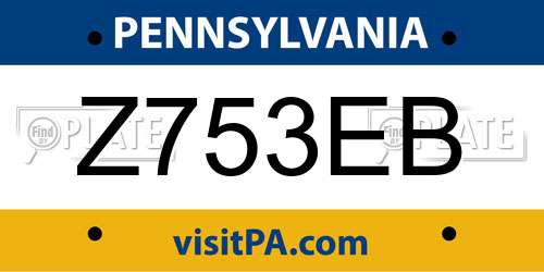 Z753EB Pennsylvania License Plate