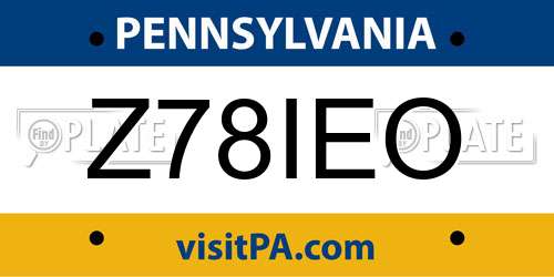 Z78IEO Pennsylvania License Plate