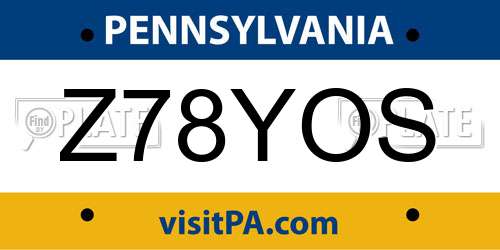 Z78YOS Pennsylvania License Plate