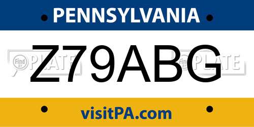 Z79ABG Pennsylvania License Plate