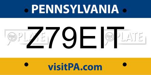 Z79EIT Pennsylvania License Plate