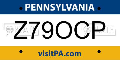 Z79OCP Pennsylvania License Plate