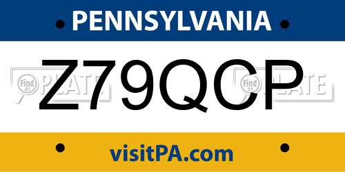 Z79QCP Pennsylvania License Plate