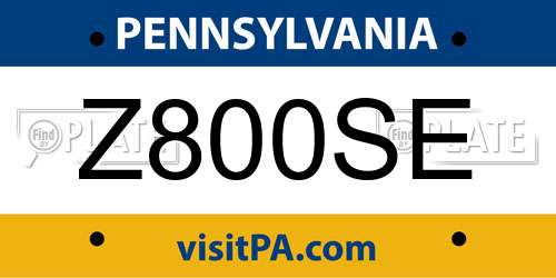 Z800SE Pennsylvania License Plate