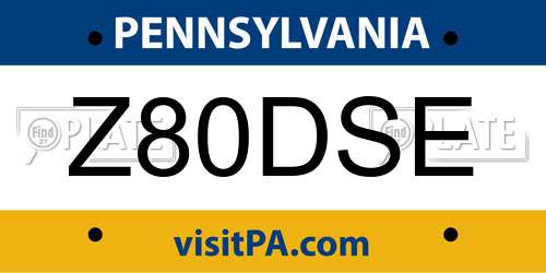 Z80DSE Pennsylvania License Plate