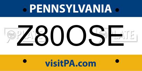 Z80OSE Pennsylvania License Plate