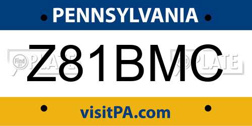 Z81BMC Pennsylvania License Plate