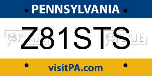 Z81STS Pennsylvania License Plate
