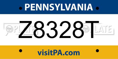 Z8328T Pennsylvania License Plate