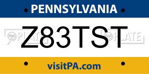 Z83TST Pennsylvania License Plate