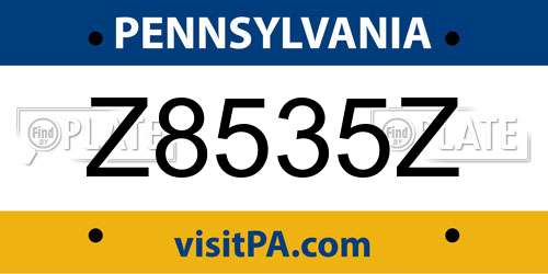 Z8535Z Pennsylvania License Plate