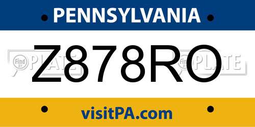 Z878RO Pennsylvania License Plate